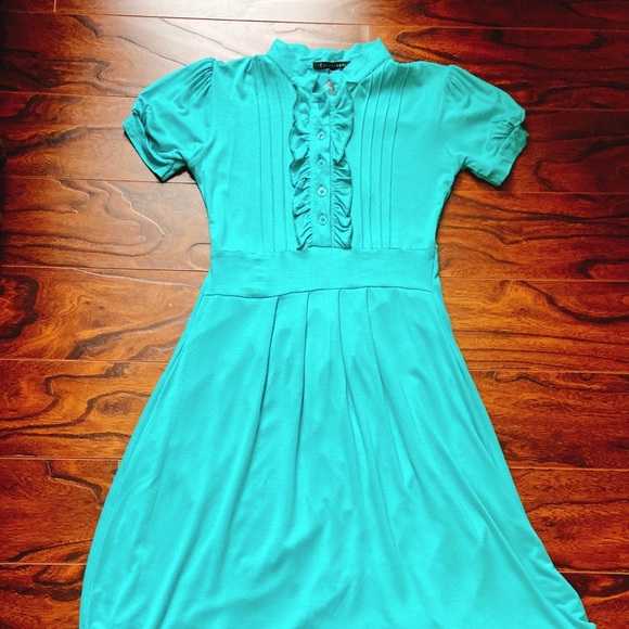 🆕 Beautiful blue green coloured dress in size EUR 5 - Picture 3 of 8